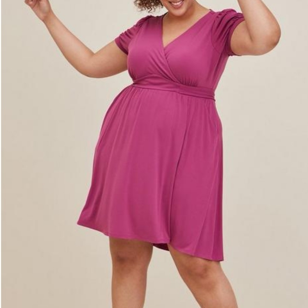 Torrid Pink Wrap Dress